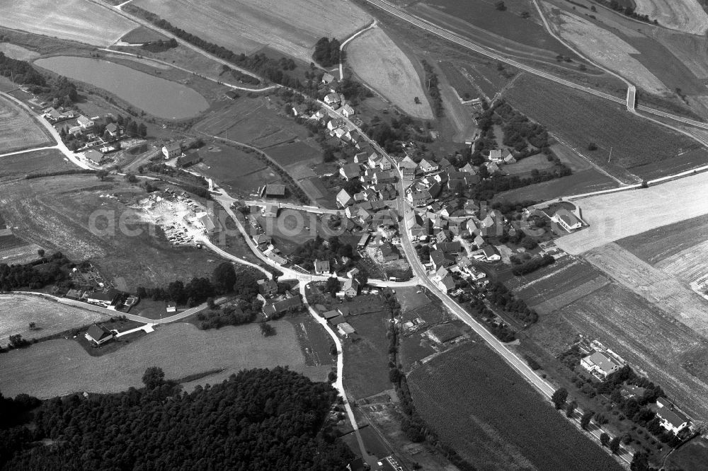 Ibind from the bird's eye view: Village - View of the district Hassberge belonging municipality in Ibind in the state Bavaria