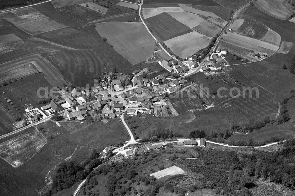 Aerial photograph Karbach - Village - View of the district Hassberge belonging municipality in Karbach in the state Bavaria