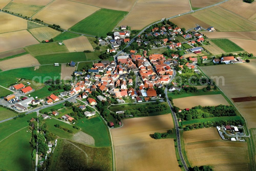 Aerial photograph Kerbfeld - Village - View of the district Hassberge belonging municipality in Kerbfeld in the state Bavaria