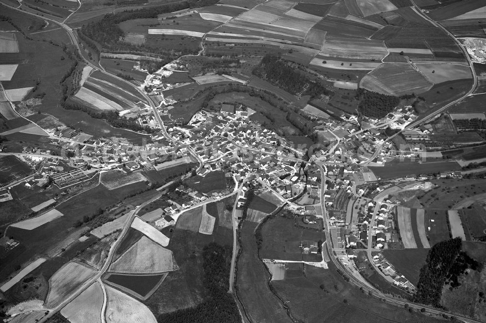 Aerial image Kirchaich - Village - View of the district Hassberge belonging municipality in Kirchaich in the state Bavaria