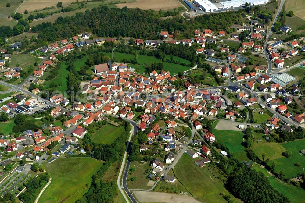 Kirchaich from above - Village - View of the district Hassberge belonging municipality in Kirchaich in the state Bavaria