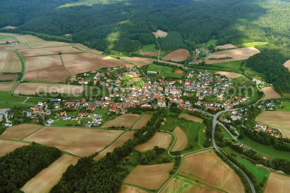 Kirchlauter from above - Village - View of the district Hassberge belonging municipality in Kirchlauter in the state Bavaria