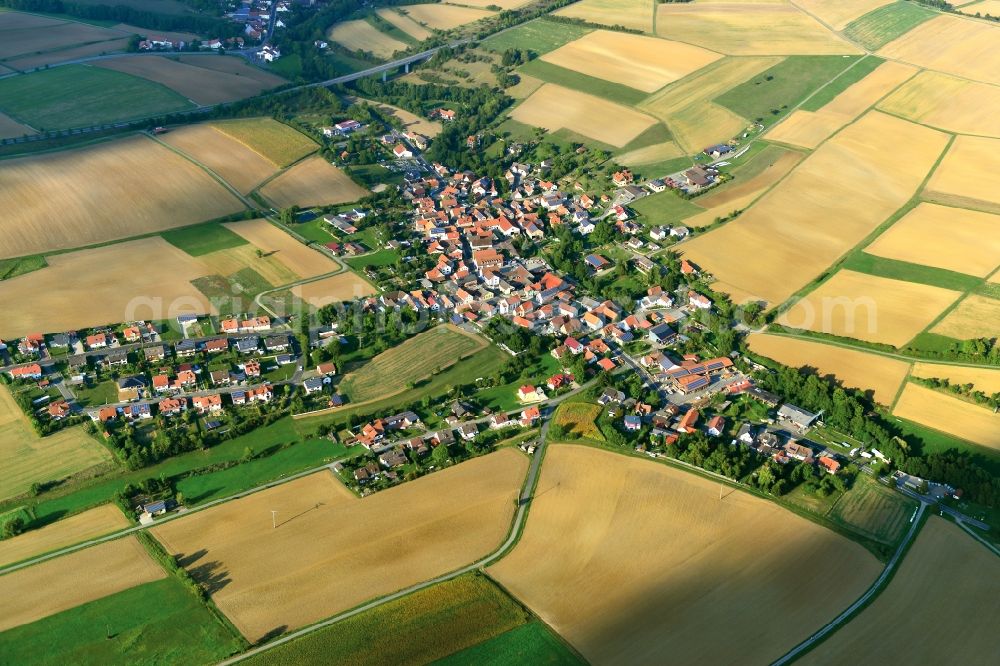 Aerial photograph Kleinsteinach - Village - View of the district Hassberge belonging municipality in Kleinsteinach in the state Bavaria