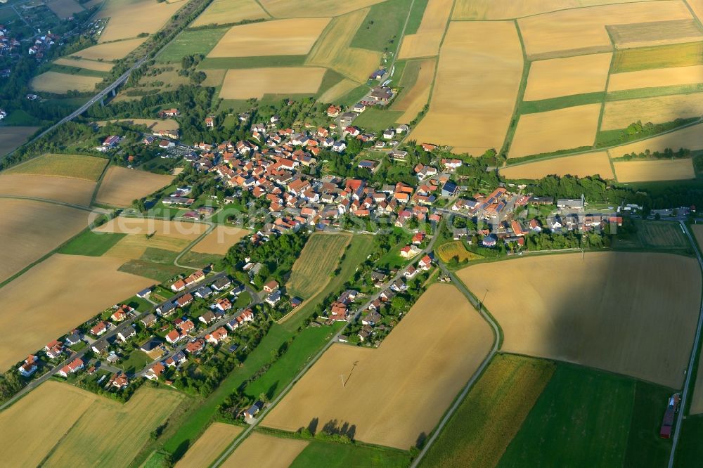 Aerial image Kleinsteinach - Village - View of the district Hassberge belonging municipality in Kleinsteinach in the state Bavaria