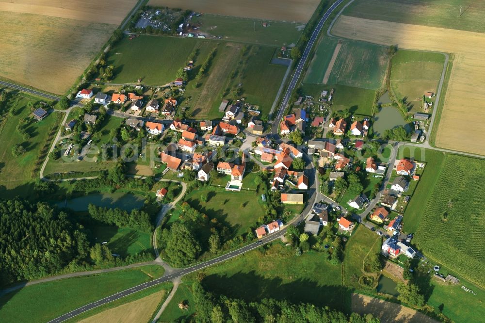 Aerial photograph Kreuzthal - Village - View of the district Hassberge belonging municipality in Kreuzthal in the state Bavaria