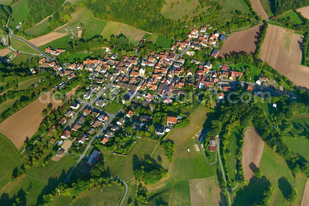 Aerial image Krum Zeil - Village - View of the district Hassberge belonging municipality in Krum in the state Bavaria