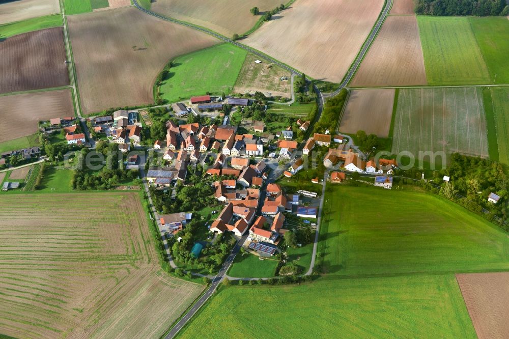 Köslau from above - Village - View of the district Hassberge belonging municipality in Koeslau in the state Bavaria