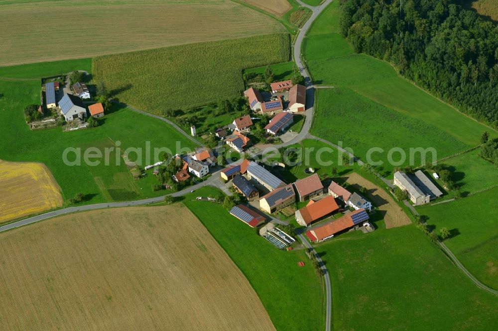 Kurzewind from above - Village - View of the district Hassberge belonging municipality in Kurzewind in the state Bavaria