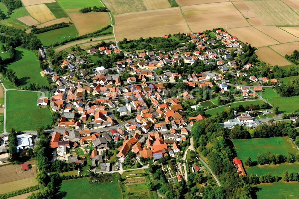 Aerial photograph Lendershausen - Village - View of the district Hassberge belonging municipality in Lendershausen in the state Bavaria