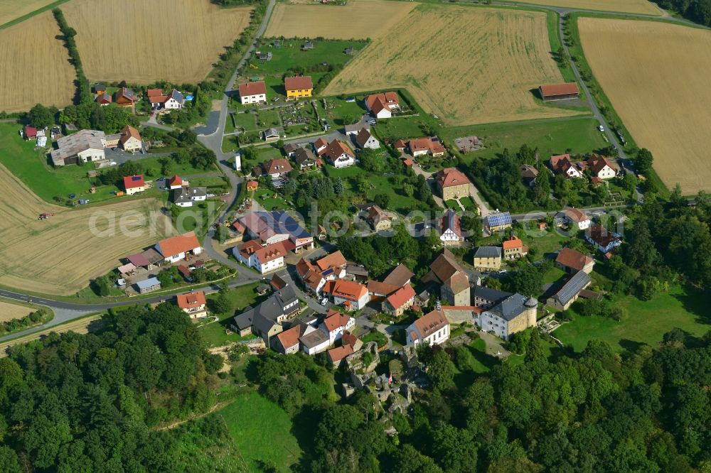 Lichtenstein from above - Village - View of the district Hassberge belonging municipality in Lichtenstein in the state Bavaria