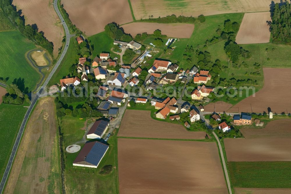 Aerial image Manau - Village - View of the district Hassberge belonging municipality in Manau in the state Bavaria