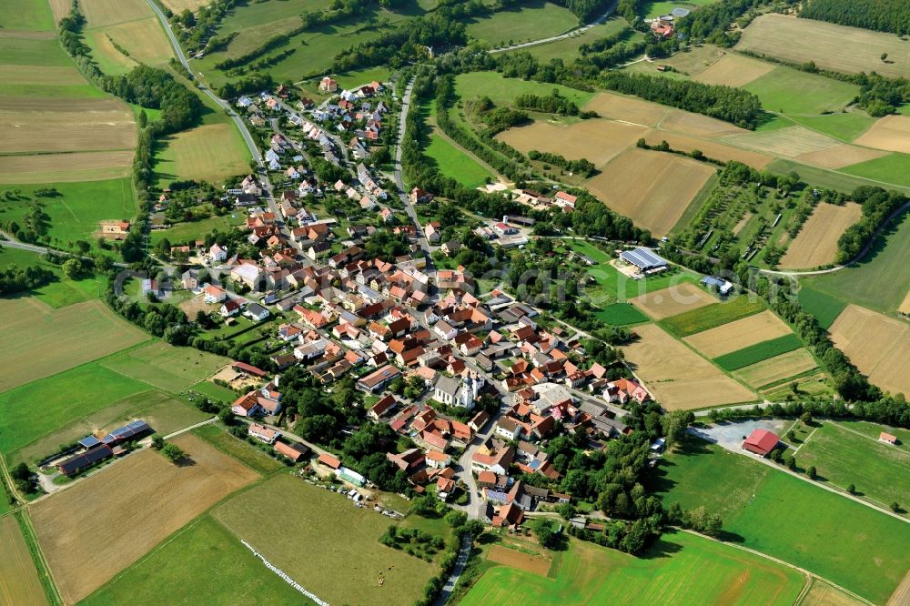 Mechenried from above - Village - View of the district Hassberge belonging municipality in Mechenried in the state Bavaria