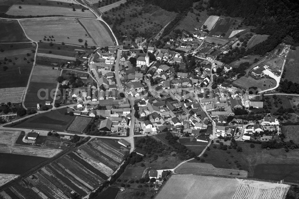 Aerial image Nassach - Village - View of the district Hassberge belonging municipality in Nassach in the state Bavaria