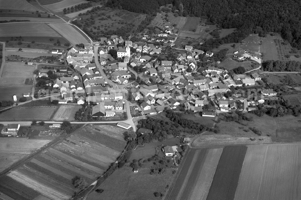 Nassach from above - Village - View of the district Hassberge belonging municipality in Nassach in the state Bavaria