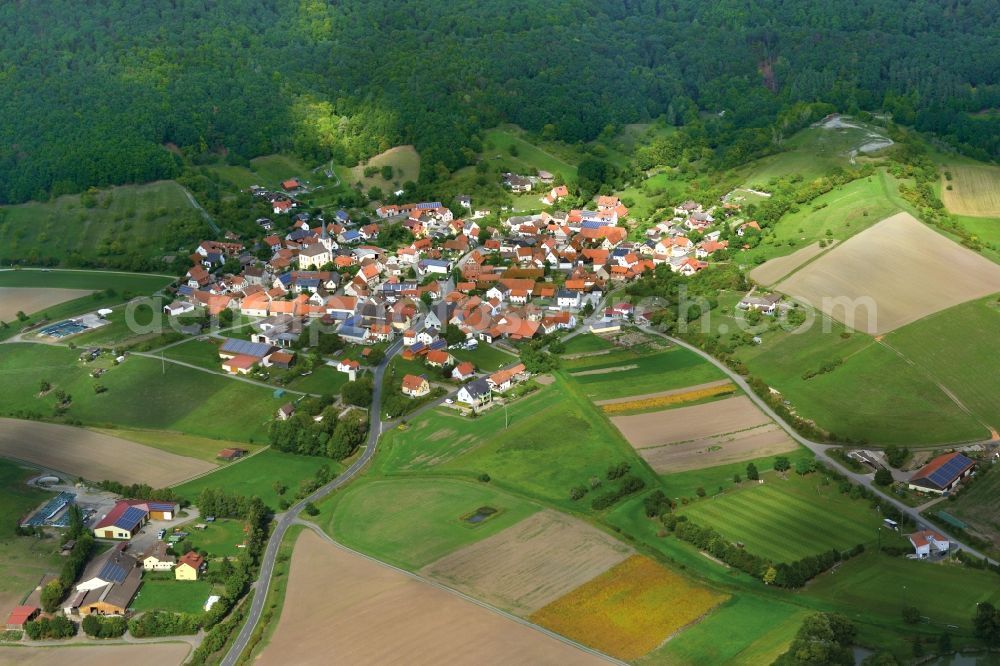 Aerial image Nassach - Village - View of the district Hassberge belonging municipality in Nassach in the state Bavaria