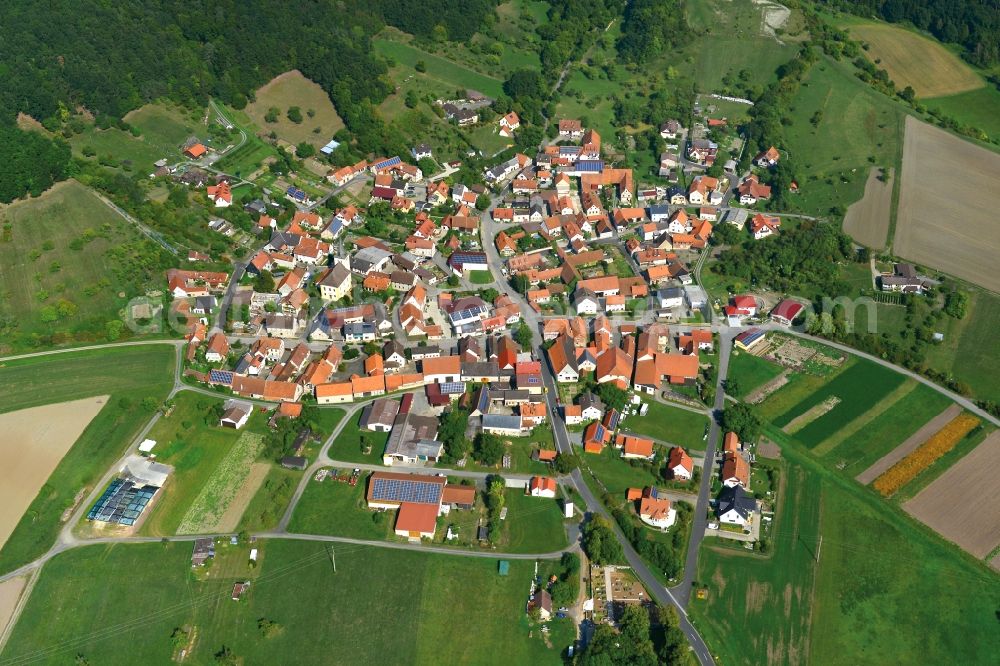 Aerial photograph Nassach - Village - View of the district Hassberge belonging municipality in Nassach in the state Bavaria