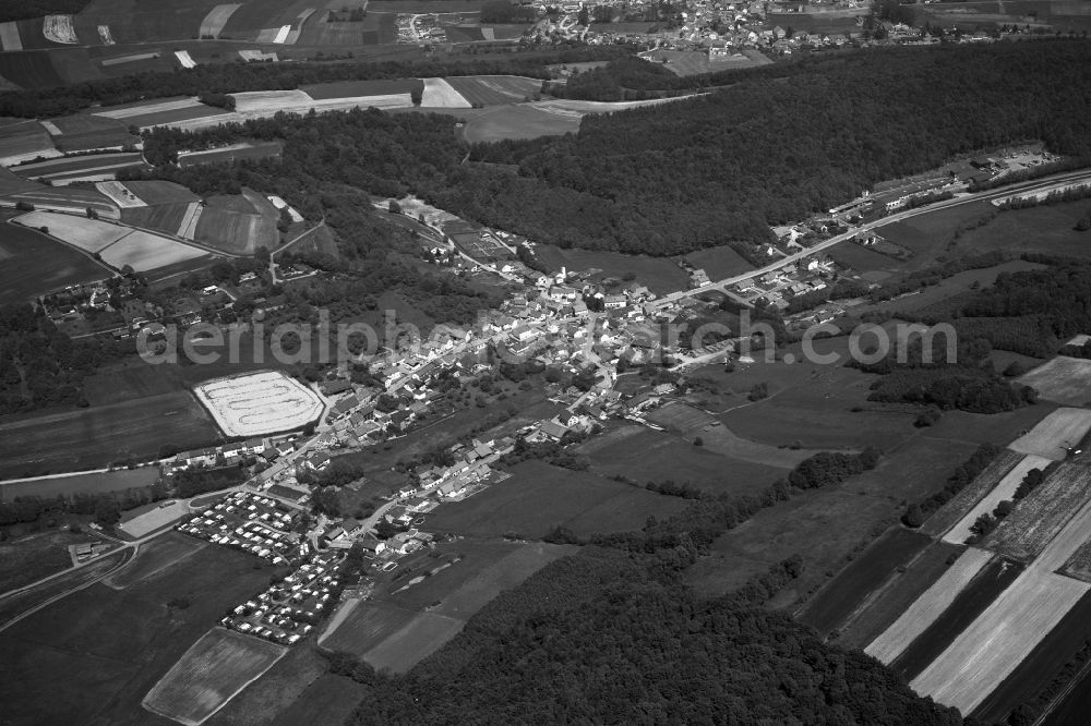 Aerial photograph Neuschleichach Oberaurach - Village - View of the district Hassberge belonging municipality in Neuschleichach Oberaurach in the state Bavaria