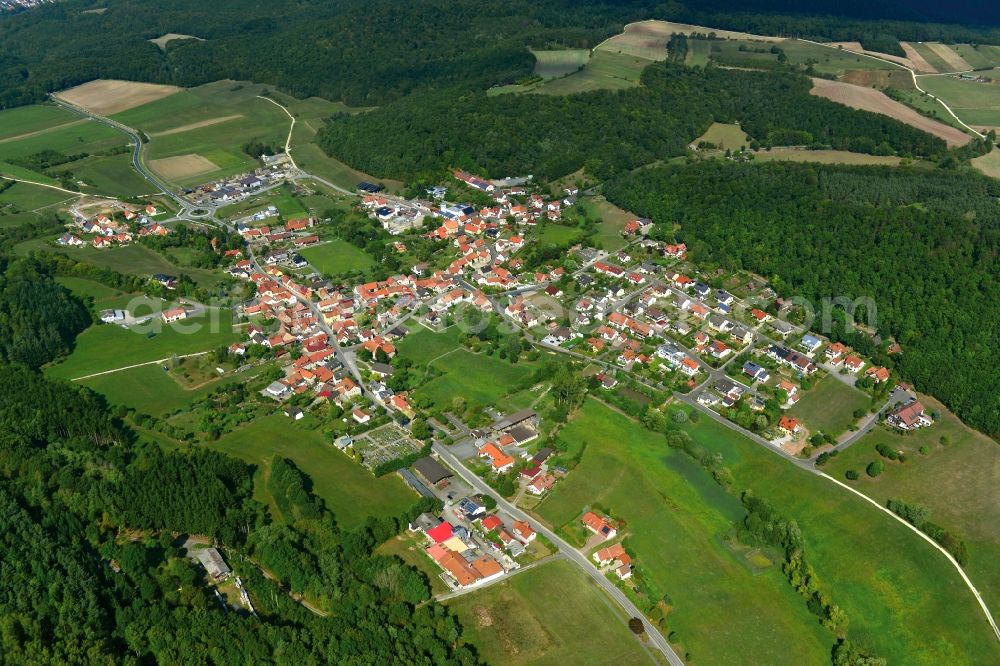 Oberschleichach from above - Village - View of the district Hassberge belonging municipality in Oberschleichach in the state Bavaria