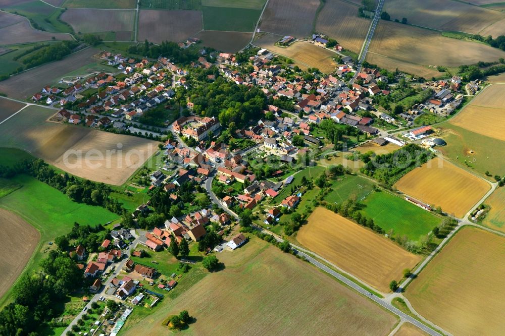 Aerial photograph Oberschwappach Knetzgau - Village - View of the district Hassberge belonging municipality in Oberschwappach Knetzgau in the state Bavaria