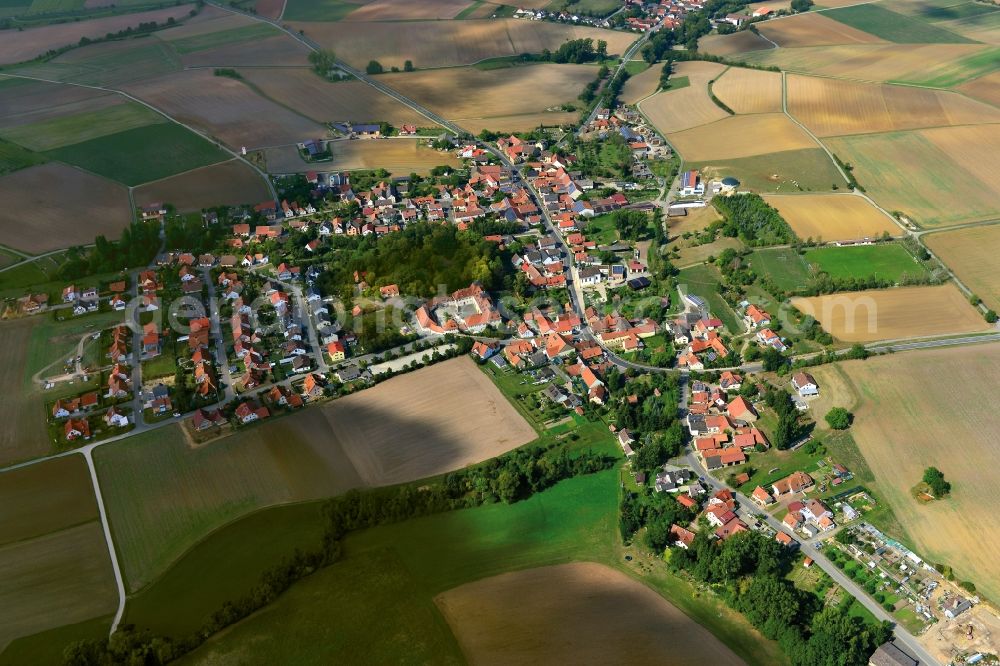 Oberschwappach Knetzgau from above - Village - View of the district Hassberge belonging municipality in Oberschwappach Knetzgau in the state Bavaria