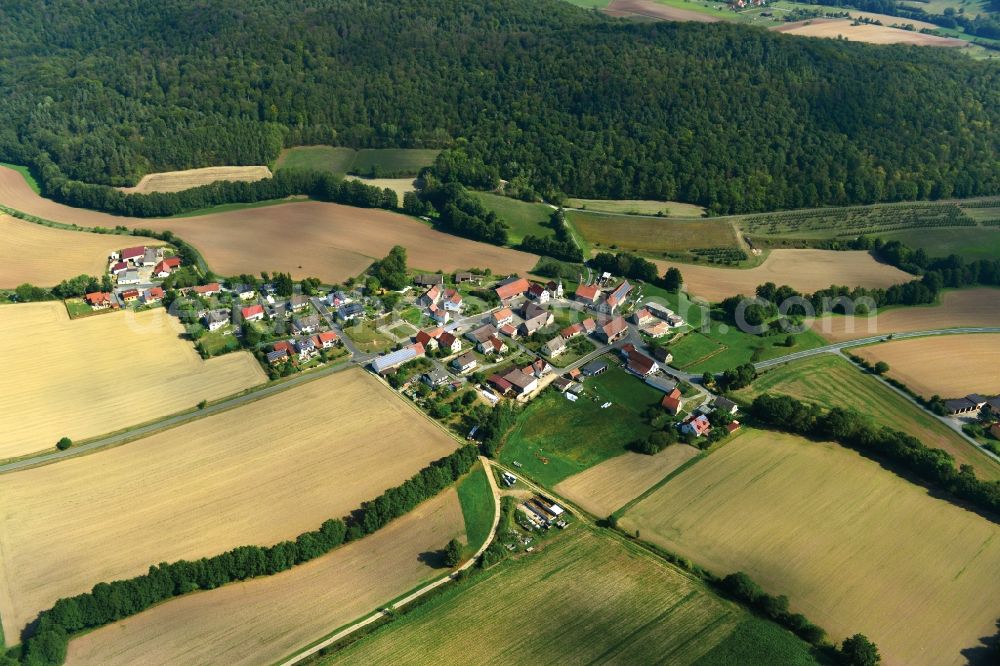 Aerial image Obersteinbach - Village - View of the district Hassberge belonging municipality in Obersteinbach in the state Bavaria