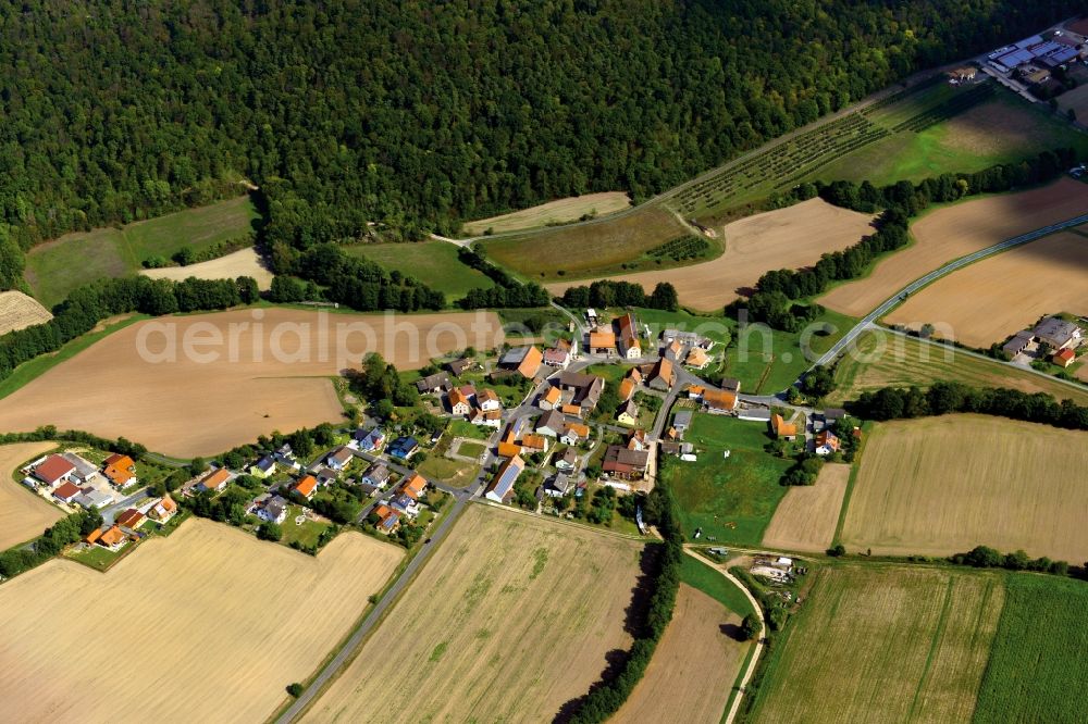 Aerial photograph Obersteinbach - Village - View of the district Hassberge belonging municipality in Obersteinbach in the state Bavaria