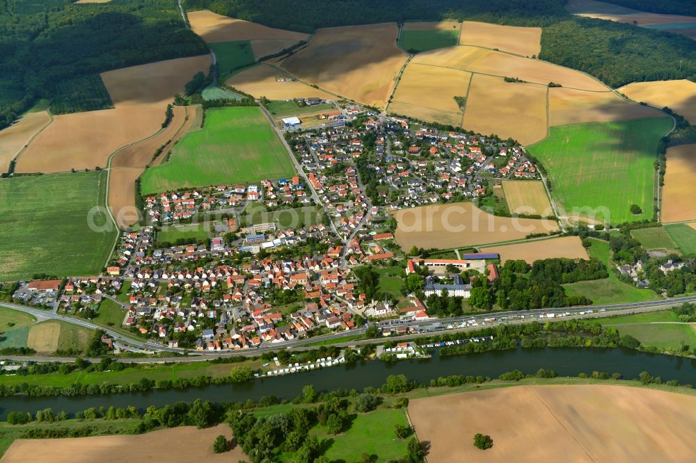 Aerial photograph Obertheres - Village - View of the district Hassberge belonging municipality in Obertheres in the state Bavaria