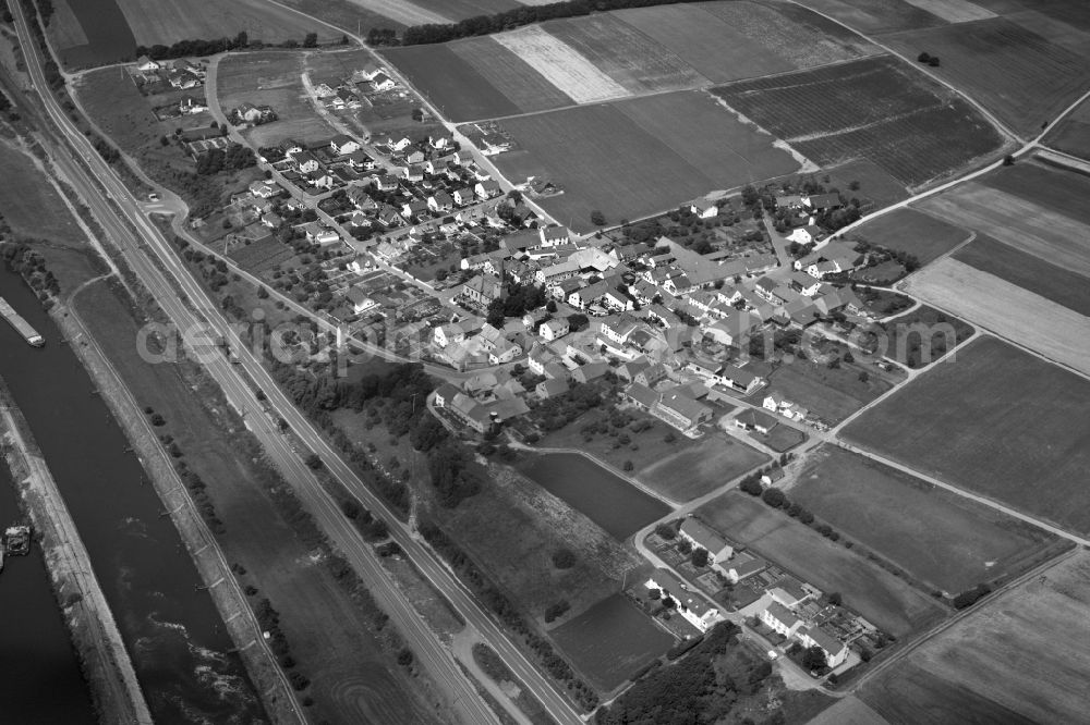 Ottendorf from the bird's eye view: Village - View of the district Hassberge belonging municipality in Ottendorf in the state Bavaria