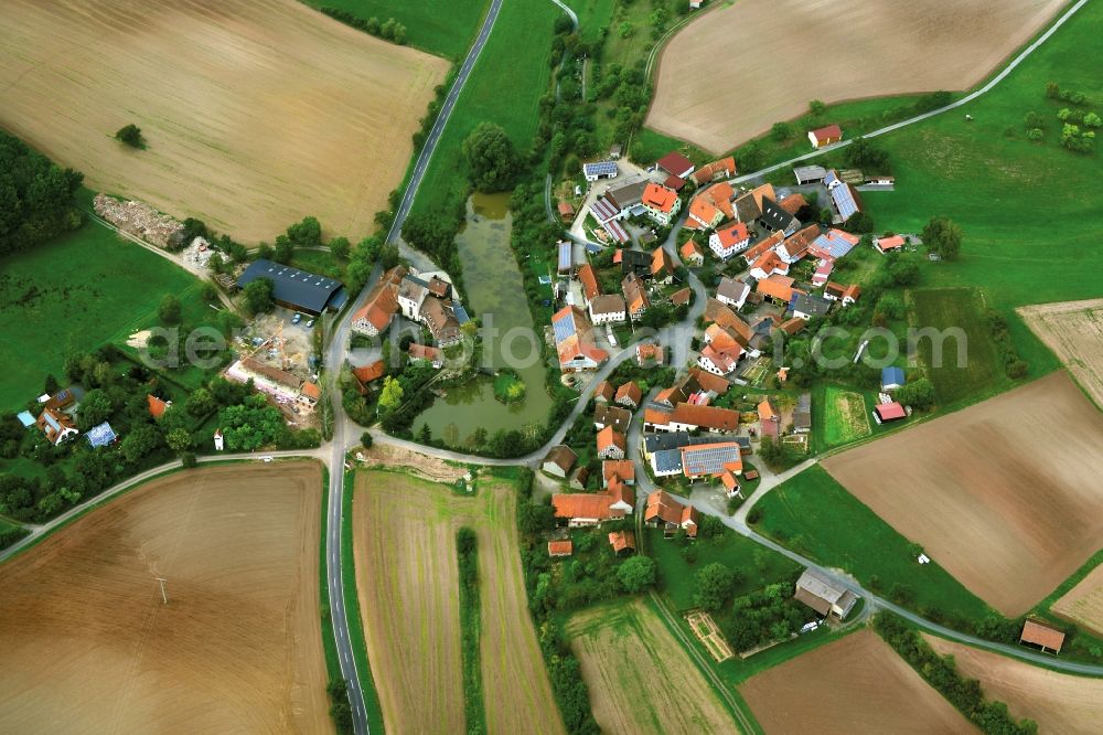 Aerial image Pettstadt - Village - View of the district Hassberge belonging municipality in Pettstadt in the state Bavaria