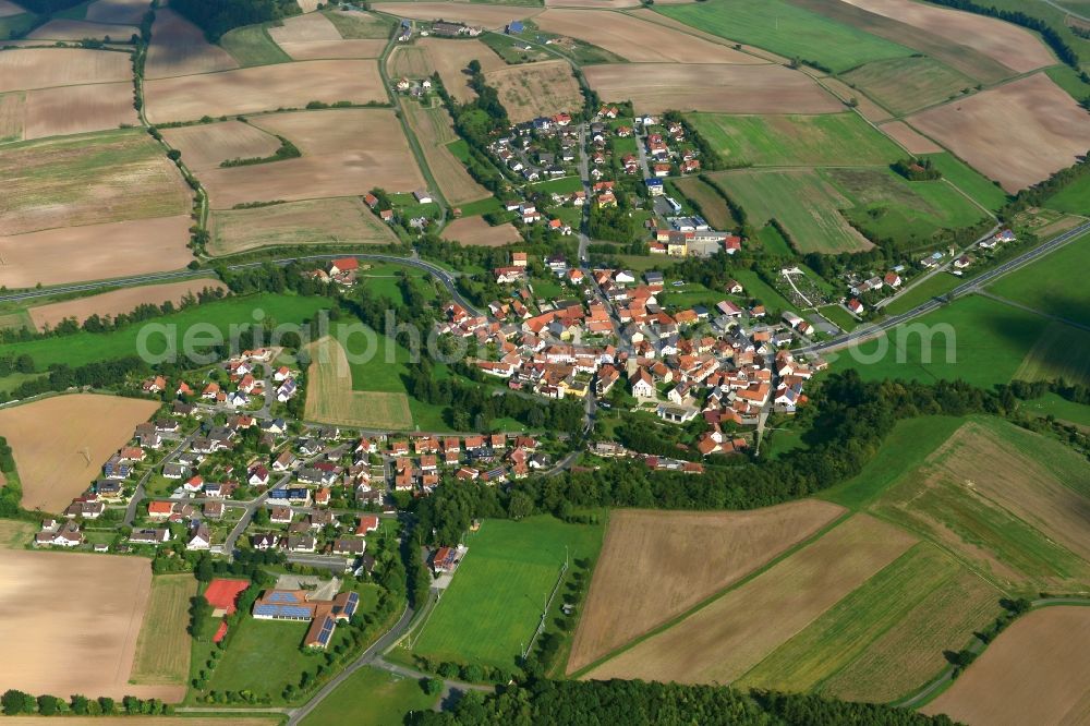 Aerial image Pfarrweisach - Village - View of the district Hassberge belonging municipality in Pfarrweisach in the state Bavaria