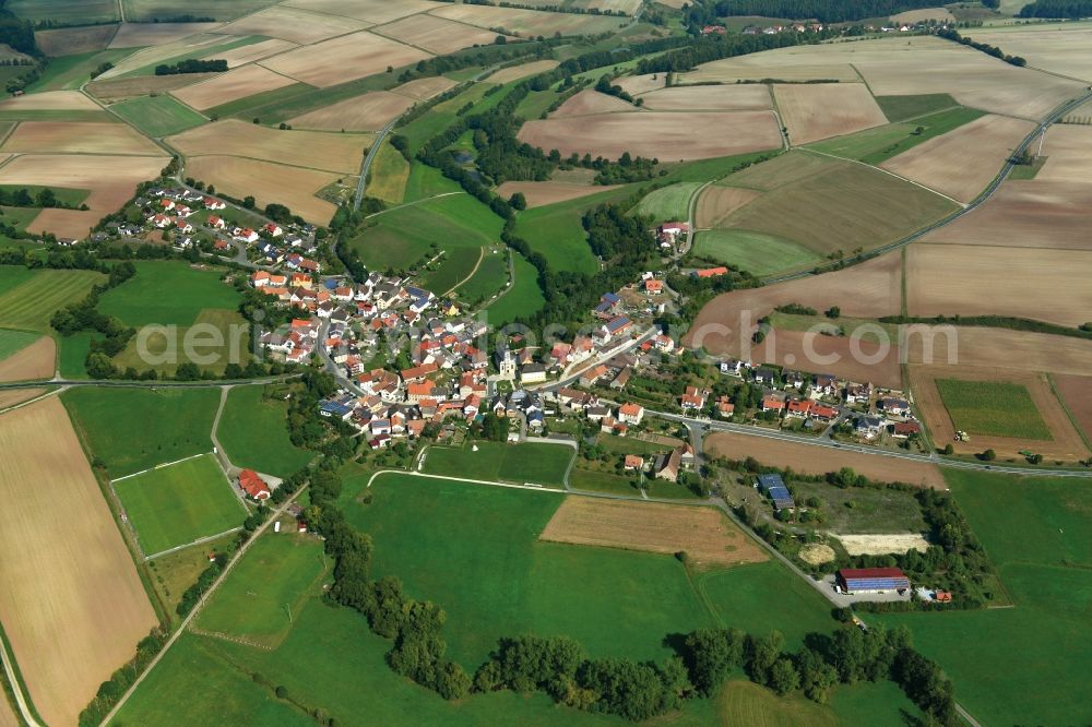 Prölsdorf from above - Village - View of the district Hassberge belonging municipality in Proelsdorf in the state Bavaria