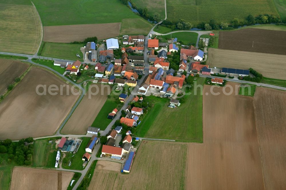 Aerial photograph Recheldorf - Village - View of the district Hassberge belonging municipality in Recheldorf in the state Bavaria