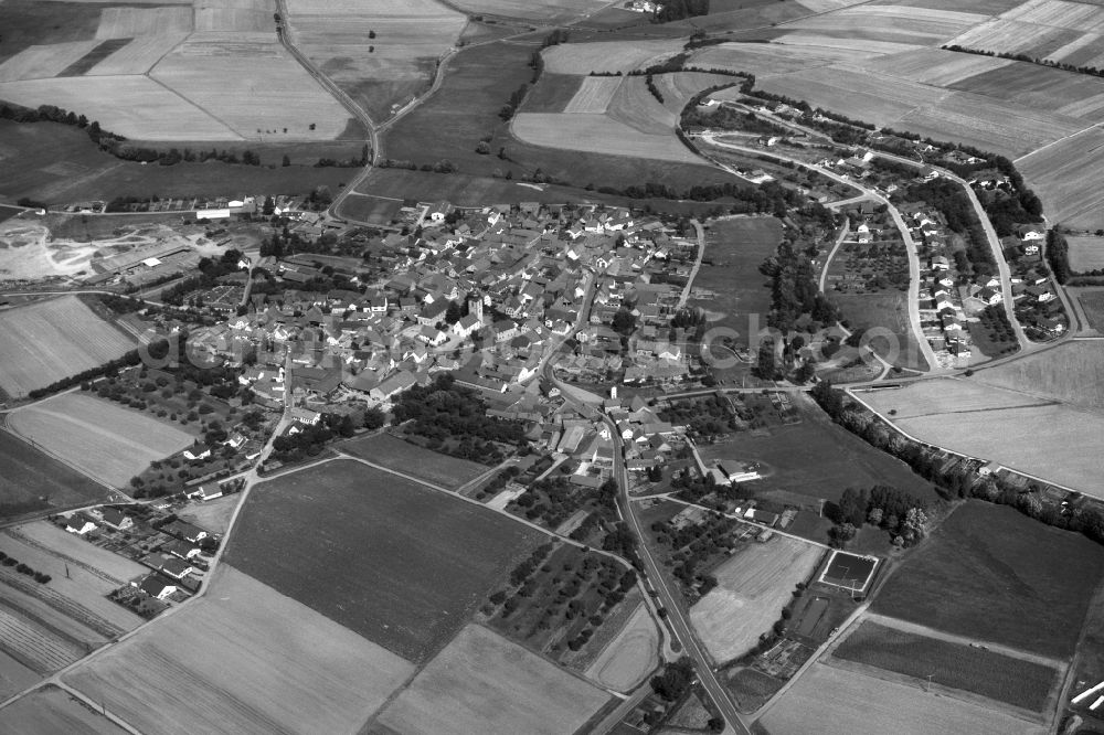 Aerial photograph Rügheim - Village - View of the district Hassberge belonging municipality in Ruegheim in the state Bavaria