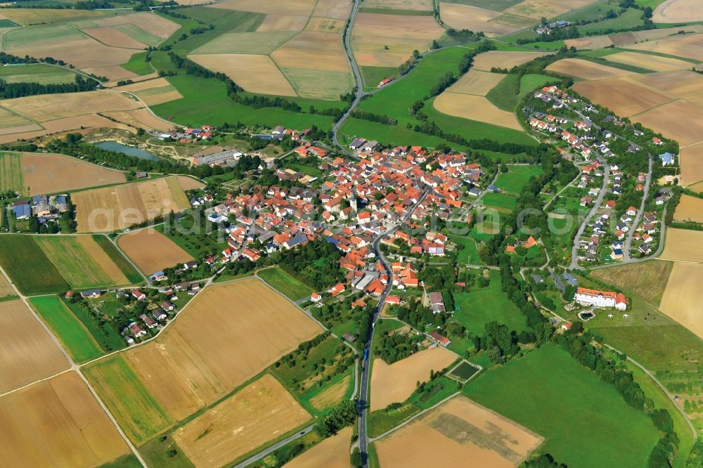 Aerial image Rügheim - Village - View of the district Hassberge belonging municipality in Ruegheim in the state Bavaria