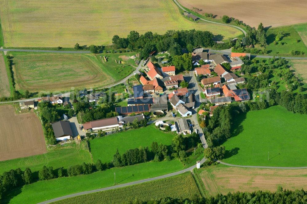 Römmelsdorf from the bird's eye view: Village - View of the district Hassberge belonging municipality in Roemmelsdorf in the state Bavaria