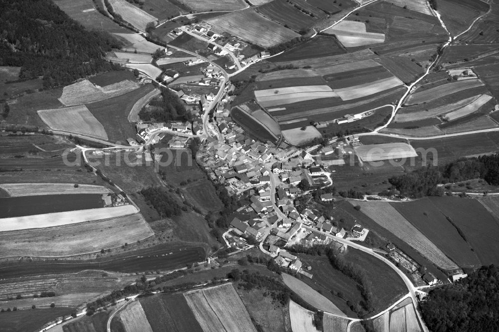 Aerial image Rudendorf - Village - View of the district Hassberge belonging municipality in Rudendorf in the state Bavaria