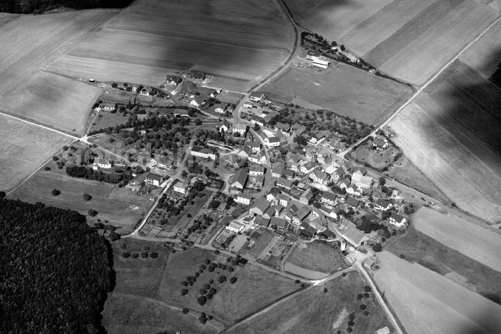 Sailershausen from the bird's eye view: Village - View of the district Hassberge belonging municipality in Sailershausen in the state Bavaria