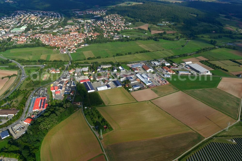 Sandhof Ebern from the bird's eye view: Village - View of the district Hassberge belonging municipality in Sandhof Ebern in the state Bavaria