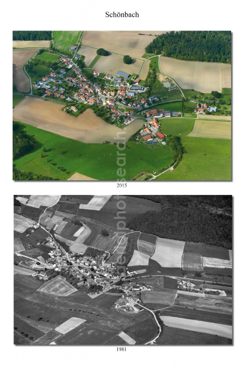 Schönbach from above - Village - View of the district Hassberge belonging municipality in Schoenbach in the state Bavaria