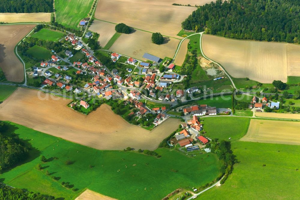 Schönbach from above - Village - View of the district Hassberge belonging municipality in Schoenbach in the state Bavaria