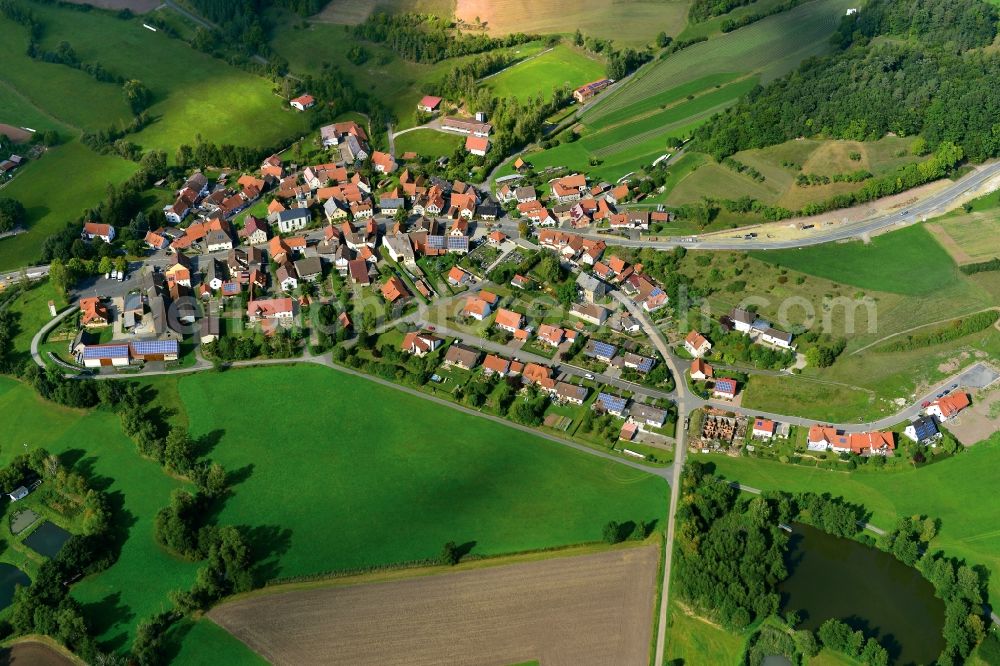 Schweinshaupten from above - Village - View of the district Hassberge belonging municipality in Schweinshaupten in the state Bavaria