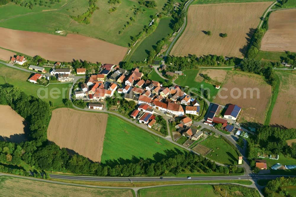 Aerial photograph Sechsthal - Village - View of the district Hassberge belonging municipality in Sechsthal in the state Bavaria