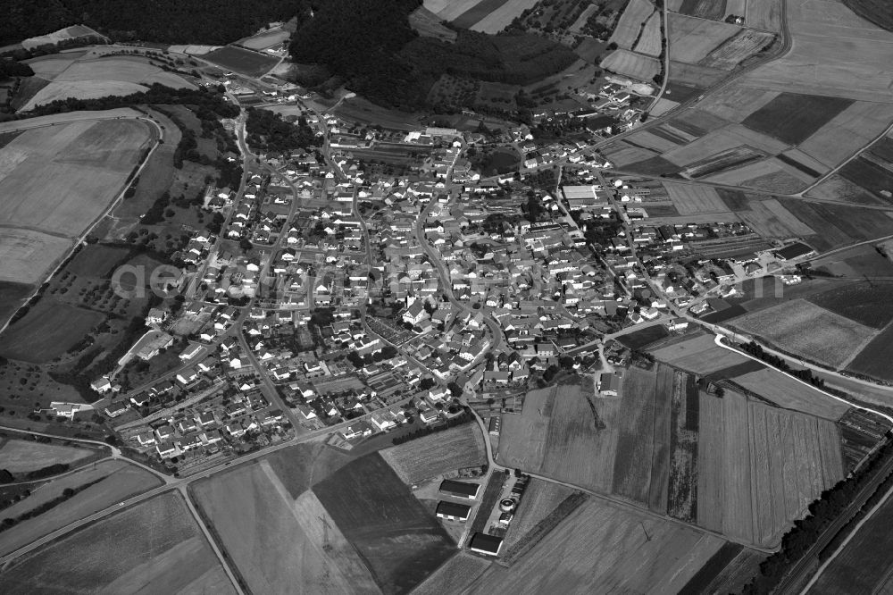 Aerial image Stettfeld - Village - View of the district Hassberge belonging municipality in Stettfeld in the state Bavaria