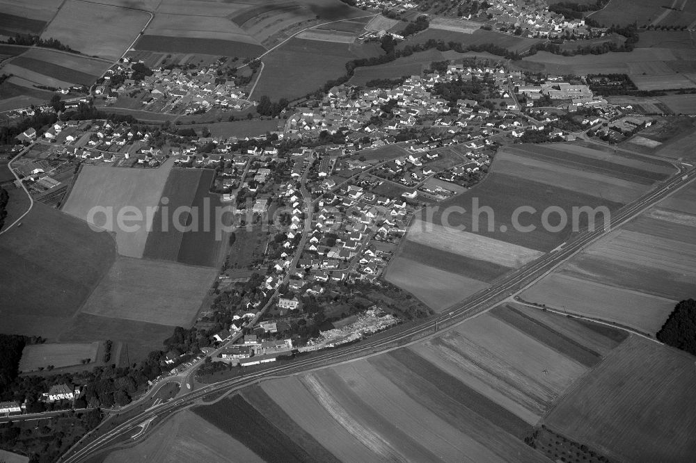 Sylbach from the bird's eye view: Village - View of the district Hassberge belonging municipality in Sylbach in the state Bavaria