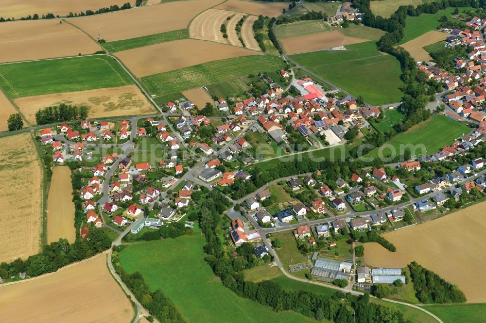 Aerial image Sylbach - Village - View of the district Hassberge belonging municipality in Sylbach in the state Bavaria