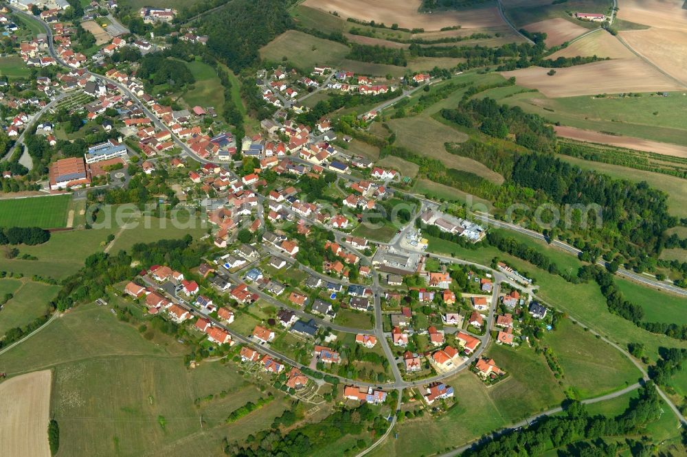 Aerial image Trossenfurt - Village - View of the district Hassberge belonging municipality in Trossenfurt in the state Bavaria