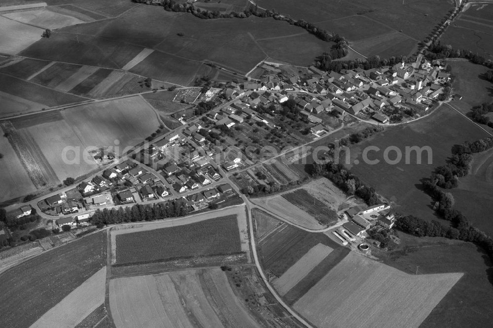 Unterhohenried from above - Village - View of the district Hassberge belonging municipality in Unterhohenried in the state Bavaria