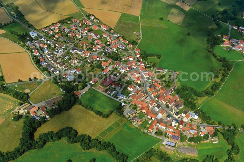 Unterhohenried from above - Village - View of the district Hassberge belonging municipality in Unterhohenried in the state Bavaria