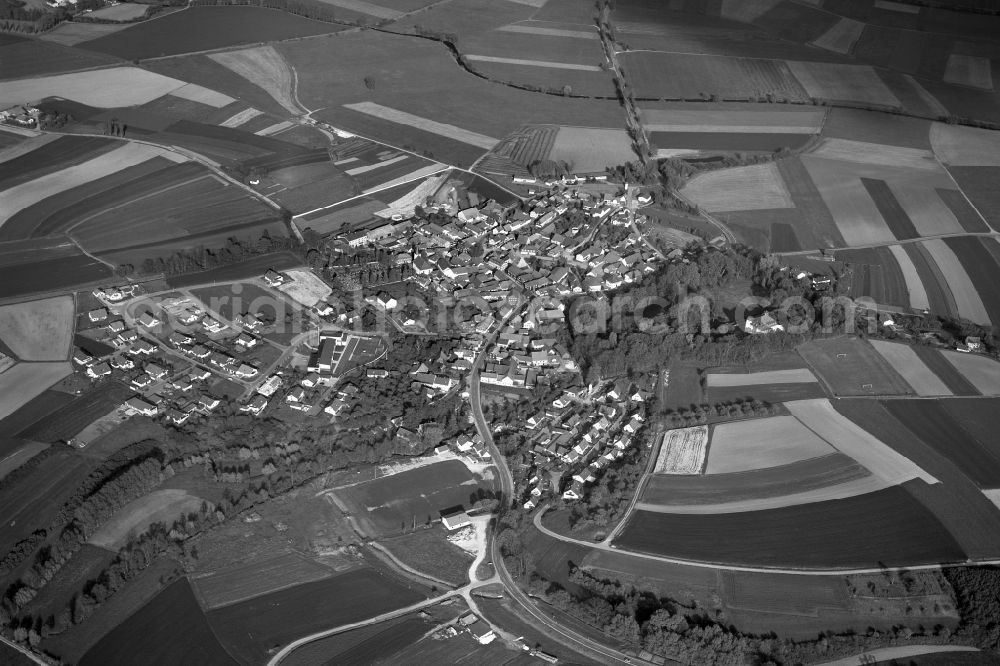 Aerial photograph Untermerzbach - Village - View of the district Hassberge belonging municipality in Untermerzbach in the state Bavaria