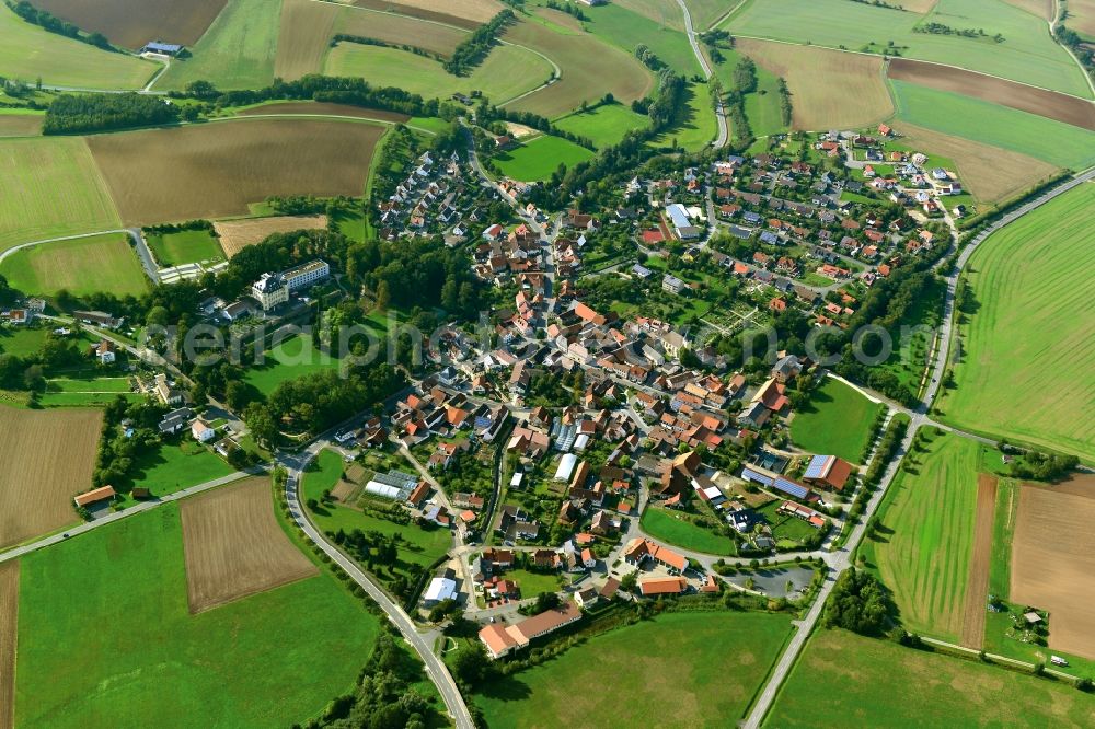 Aerial image Untermerzbach - Village - View of the district Hassberge belonging municipality in Untermerzbach in the state Bavaria